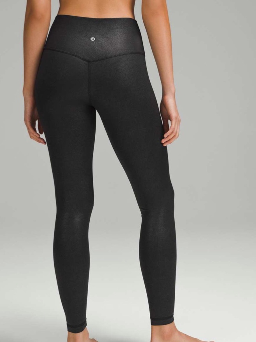 Lululemon Align High-Rise Ribbed Shine Leggings Black Size 2